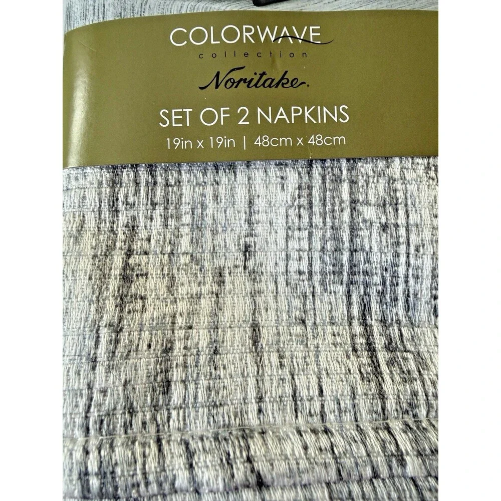 Noritake Colorwave Fabric Napkins Weave Grey 19x19 Inch Set of 4 Machine Wash